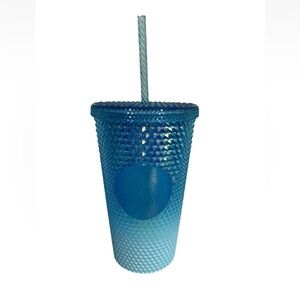 Starbucks Winter 2023 Glacier Blue Ombre Gradient Studded Tumbler Cold Cup 16 Oz